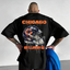 Chicago Bears Crackle Drip Football Helmet Printed T-Shirt