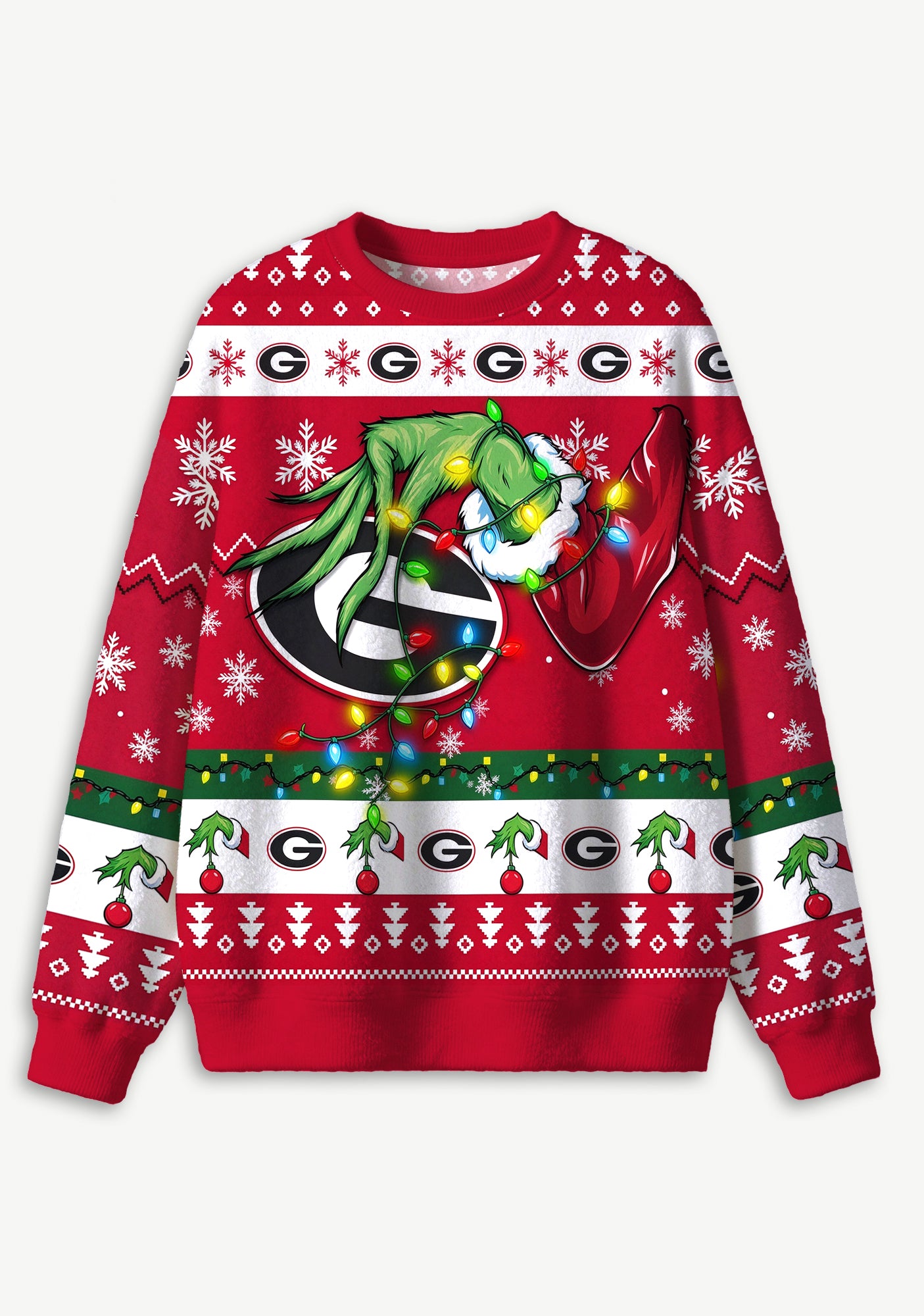 Grinch Green Bay Packers Logo Ugly Christmas Sweatshirt Secondary image