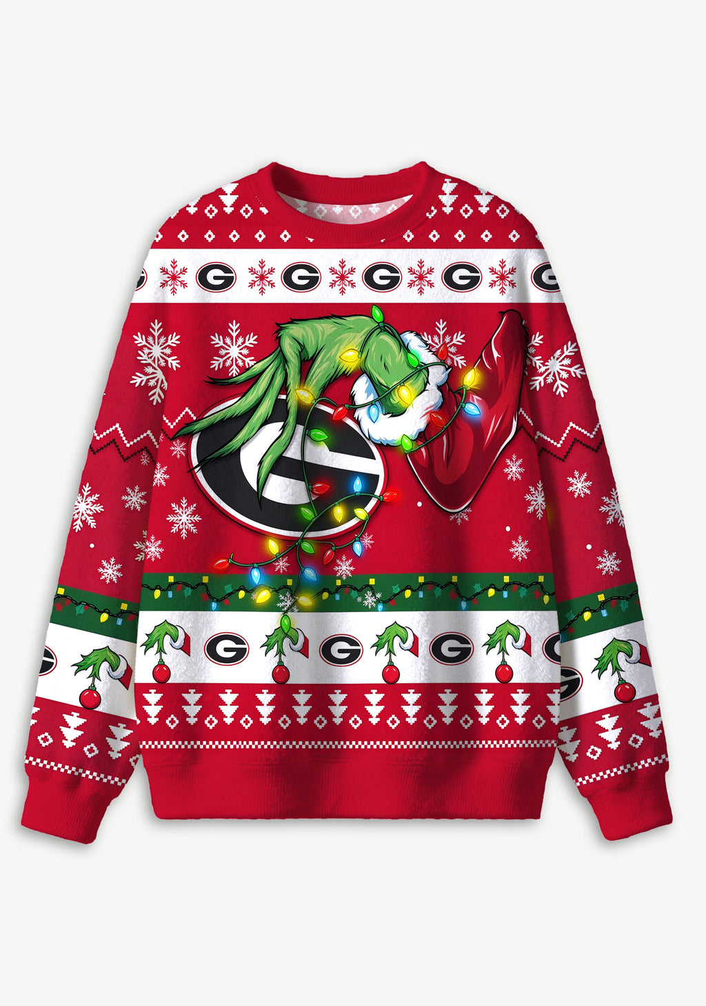 Grinch Green Bay Packers Logo Ugly Christmas Sweatshirt