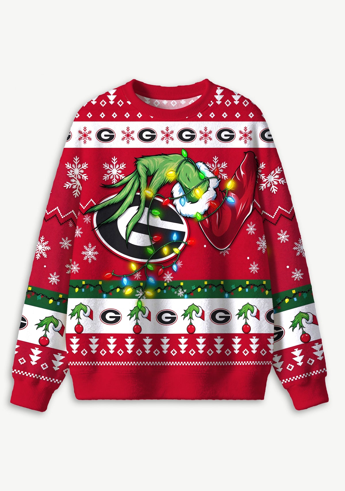 Grinch Green Bay Packers Logo Ugly Christmas Sweatshirt