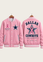 Dallas Cowboys Breast Cancer Awareness Pink Ribbon Varsity Jacket