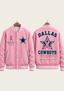 Dallas Cowboys Breast Cancer Awareness Pink Ribbon Varsity Jacket