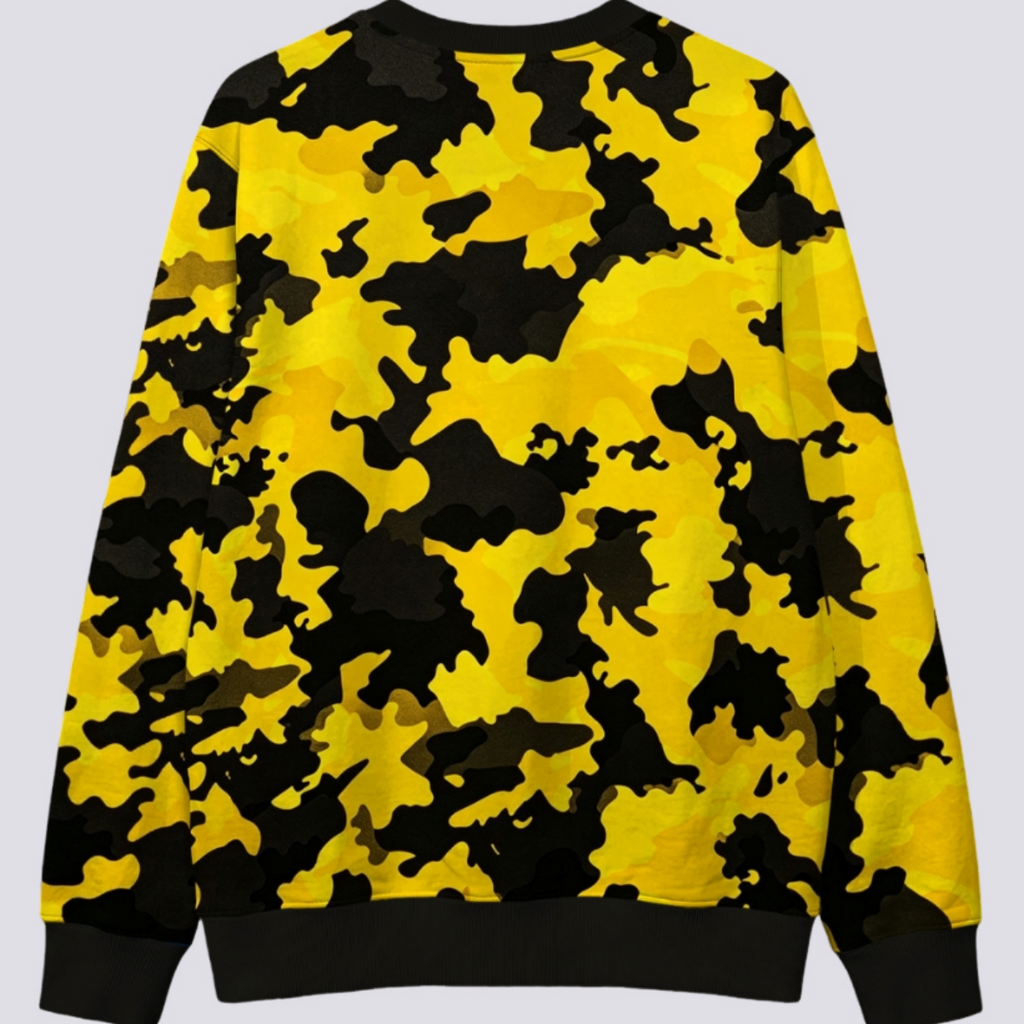 Pittsburgh Steelers Yellow Black Camo Graphic Crewneck Sweatshirt