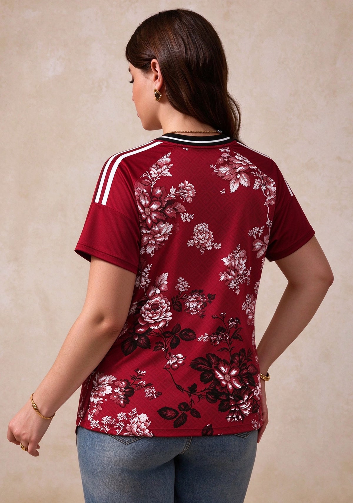 Women's Arizona Cardinals Floral V-Neck T Shirt