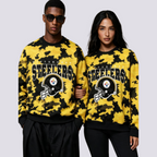 Pittsburgh Steelers Yellow Black Camo Graphic Crewneck Sweatshirt