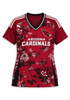 Women's Arizona Cardinals Floral V-Neck T Shirt