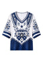Women’s Dallas Cowboys Boho Floral V-Neck 3/4 Sleeve Shirt