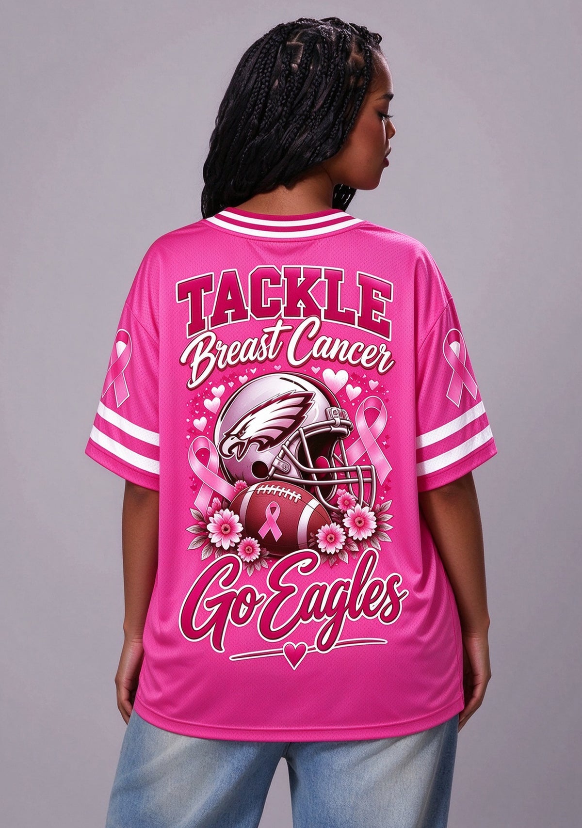 Women Philadelphia Eagles Breast Cancer Awareness Pink Football Jersey
