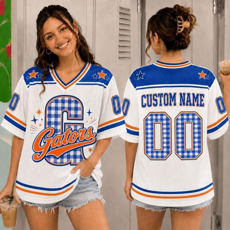 Personalized Mascot?Name And Number Plaid Letter Teacher Mesh Jersey?