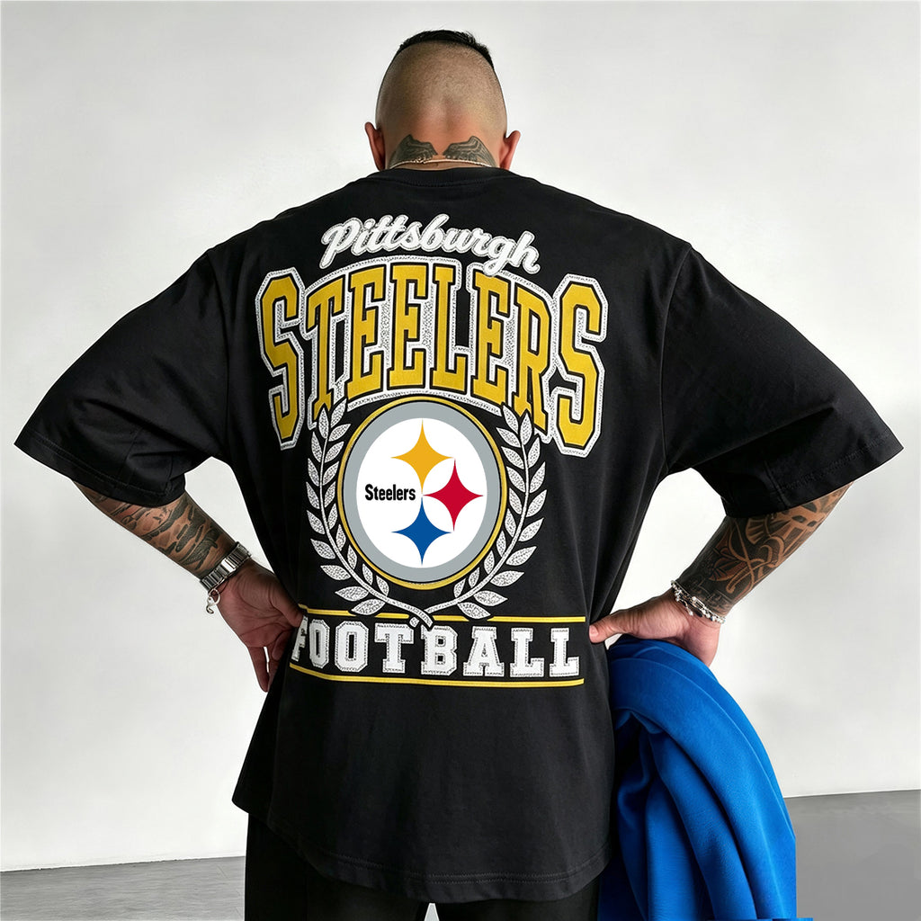 Pittsburgh Steelers Laurel Wreath Printed T-Shirt