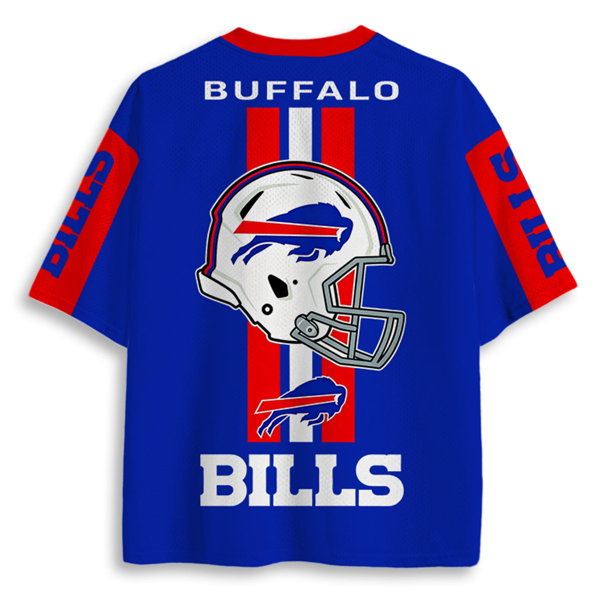Buffalo Bills Helmet Graphic Back Print Graphic Jersey Shirts