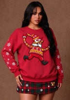 Women's Kansas City Chiefs Christmas Gnome Crewneck Sweatshirt