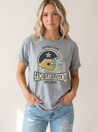 Women's Football Lover Game Day Legend Helmet Printed T-Shirt