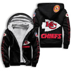 Kansas City Chiefs Fleece Lined Zip Up Football Fan Hooded Jacket