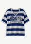 Women's Peace Love Dallas Cowboys Football Striped V Neck T-Shirt