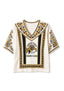 Boho Floral Border Hamilton Tiger-Cats V-Neck Blouse