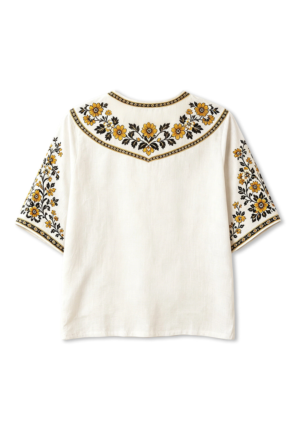 Boho Floral Border Hamilton Tiger-Cats V-Neck Blouse