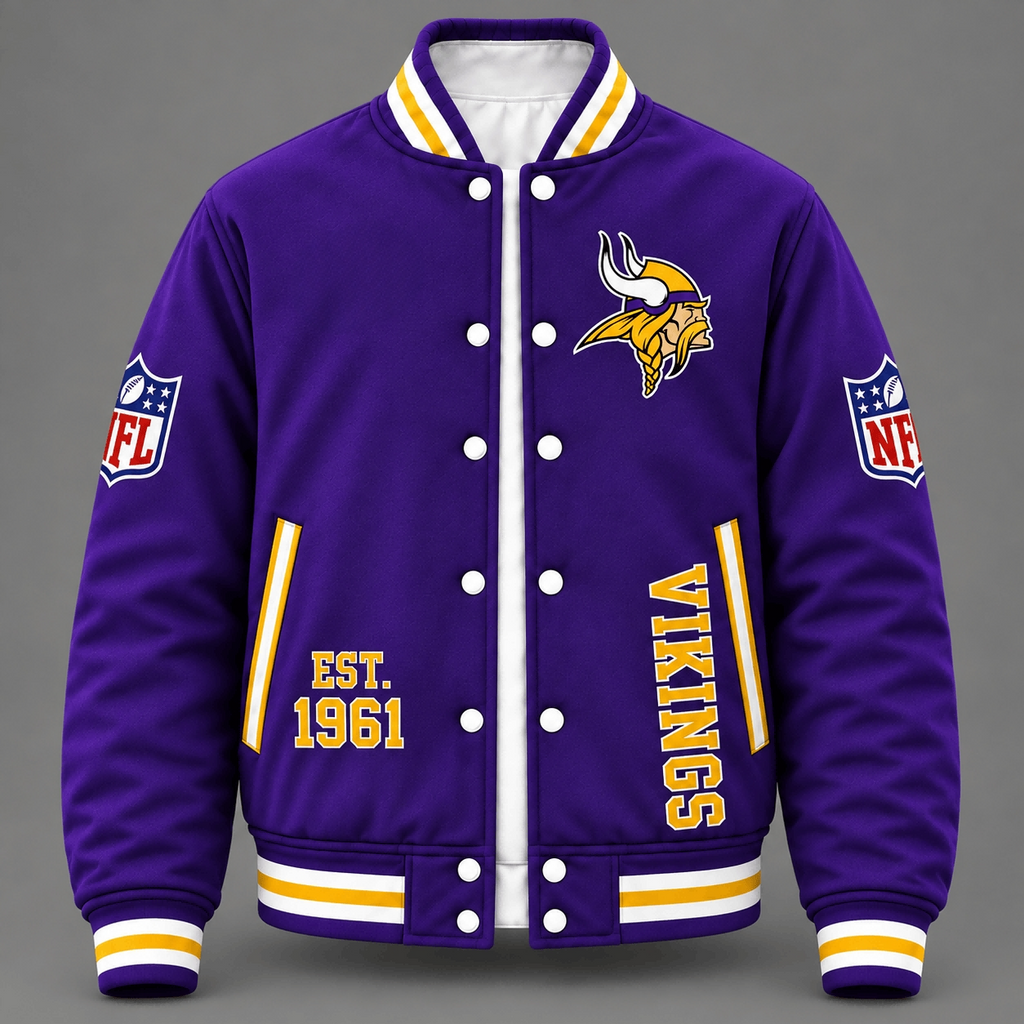 Unisex Minnesota Vikings Purple Varsity Jacket