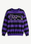 Women's Peace Love Baltimore Ravens Striped Crewneck Sweatshirt