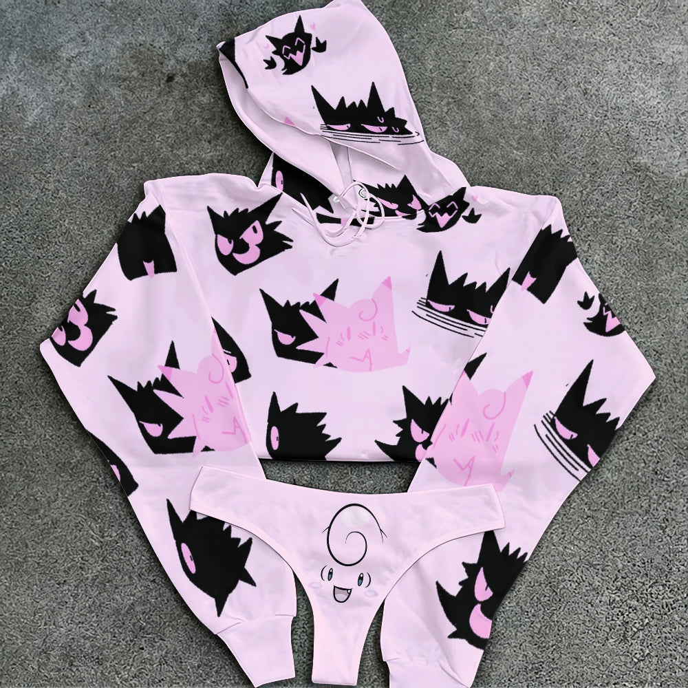 Pokémon Women's Cropped Hoodie & Thong Sets