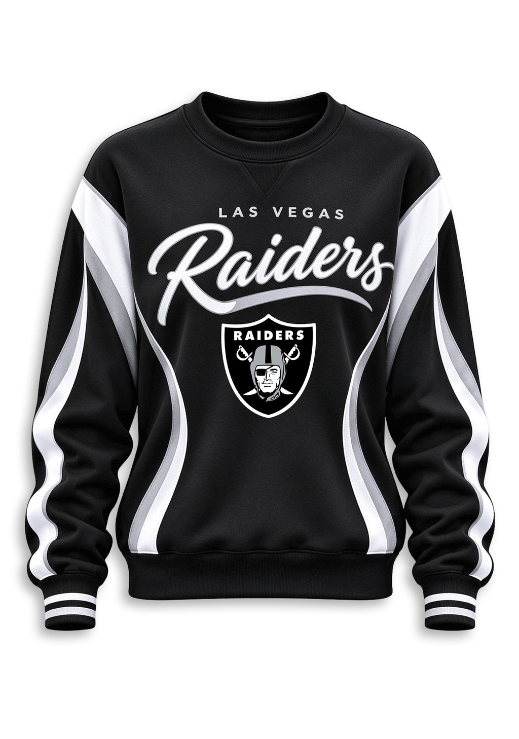 Women's Las Vegas Raiders Crewneck Sweatshirt & Flared Pants 2 Piece Set