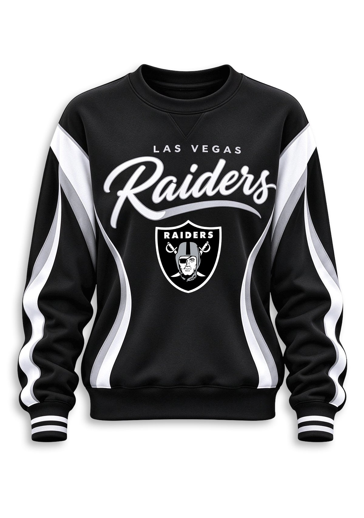 Women's Las Vegas Raiders Crewneck Sweatshirt & Flared Pants 2 Piece Set