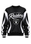 Women's Las Vegas Raiders Crewneck Sweatshirt & Flared Pants 2 Piece Set