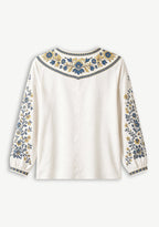 Women's Los Angeles Rams Boho Floral Printed V-Neck Long Sleeve Shirt