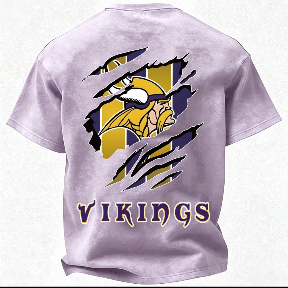 Minnesota Vikings Printed Unisex 100% Pure Cotton 100% pure cotton Washed T-Shirt