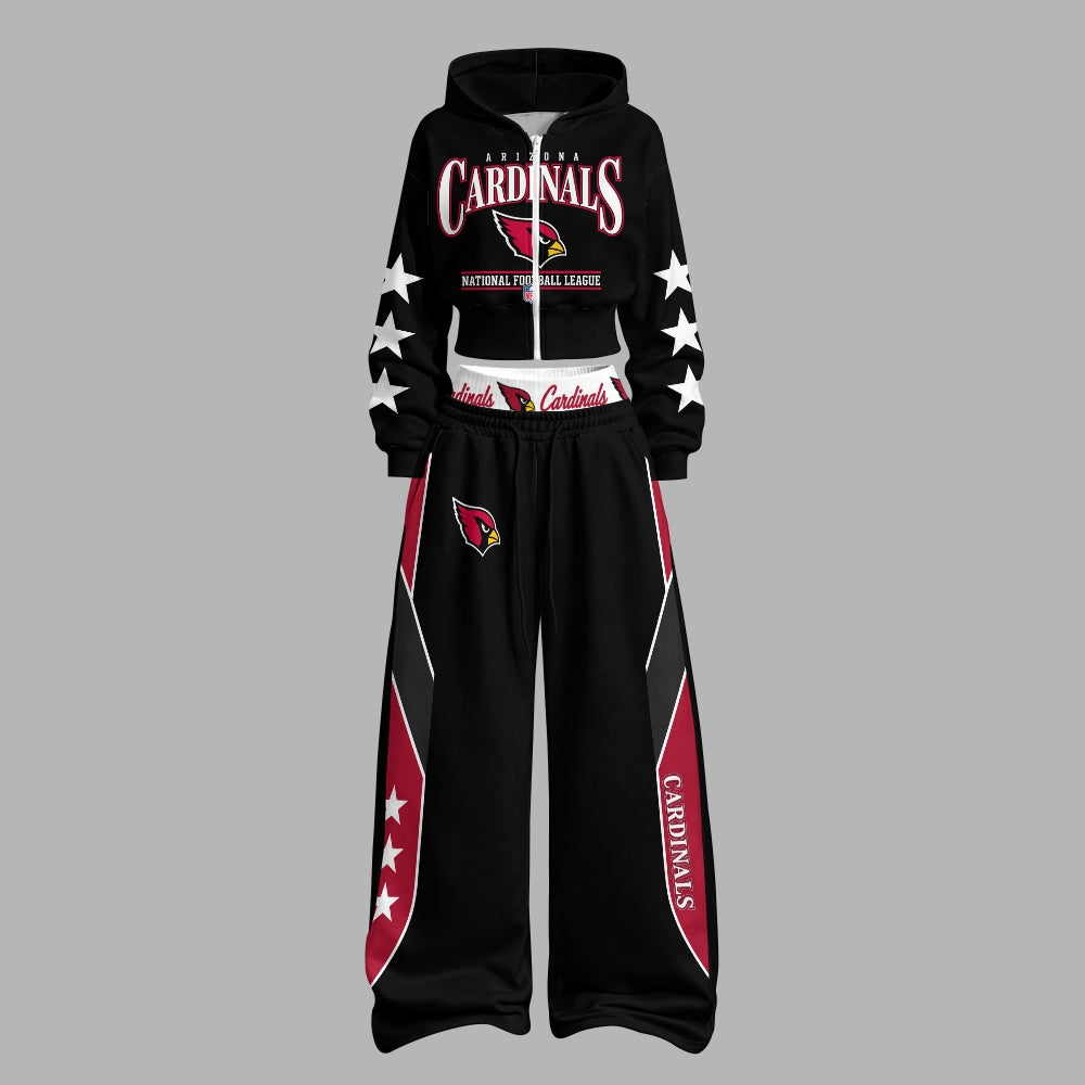 Zip-up hooded jacket and elastic-waist pants set 2609007214 Main image