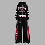 Zip-up hooded jacket and elastic-waist pants set 2609007214