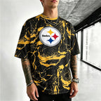 Pittsburgh Steelers Marble Printed T-Shirt