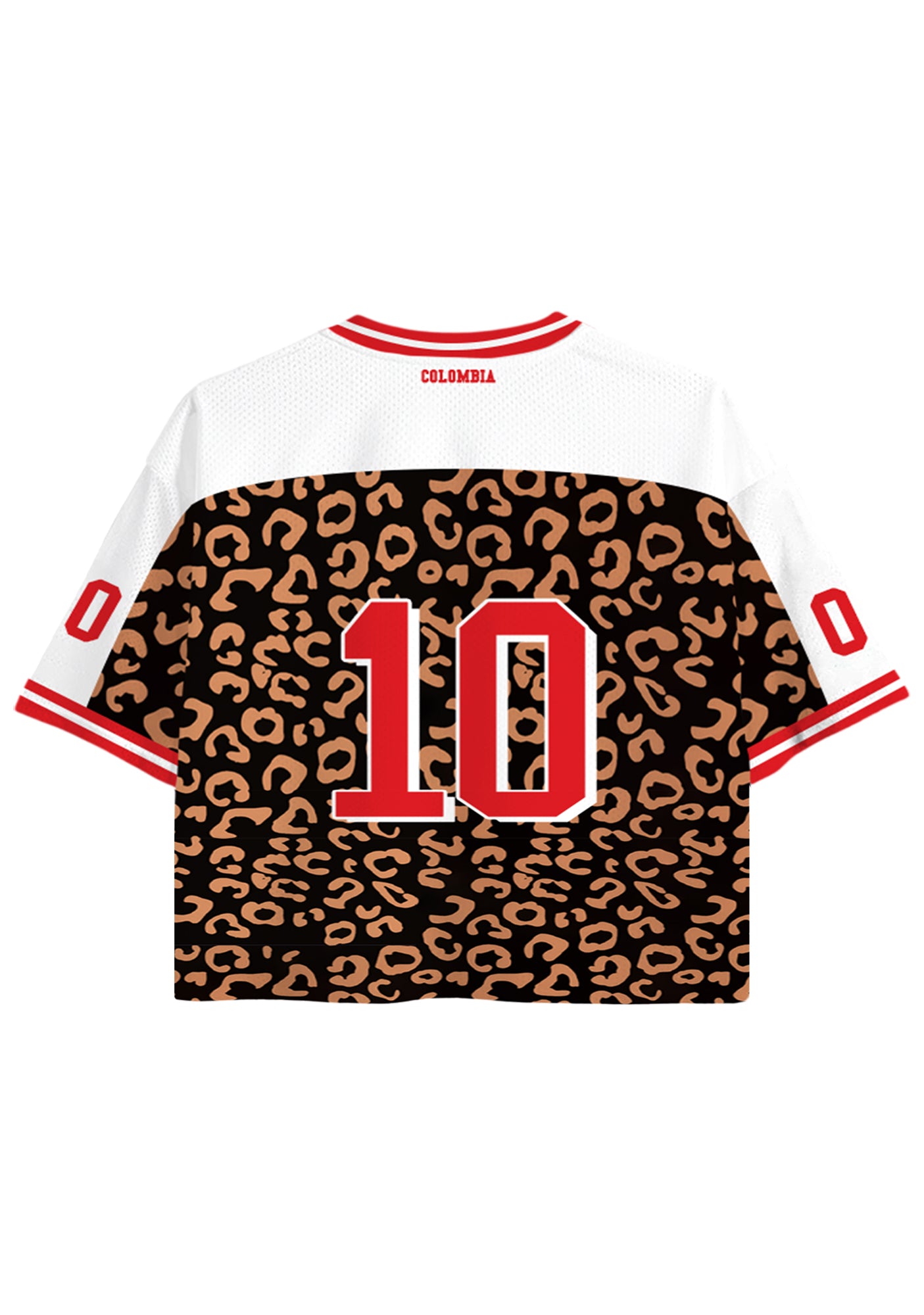 Leopard Print Colombia Number 10 Cropped Jersey Shirt Secondary image