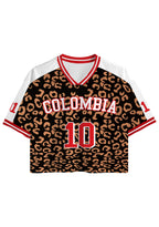 Leopard Print Colombia Number 10 Cropped Jersey Shirt
