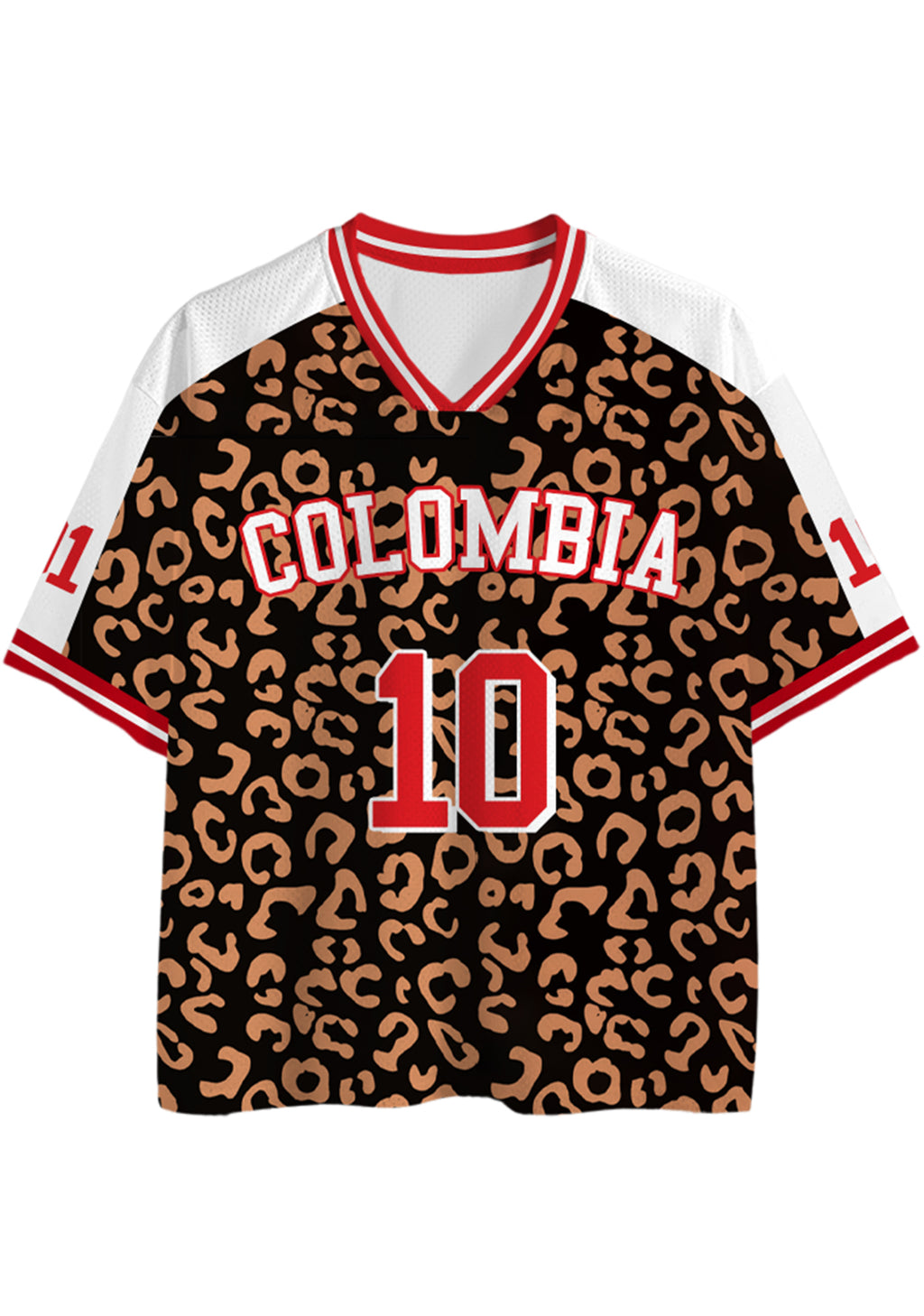 Leopard Print Colombia Number 10 Mesh Jersey Shirts