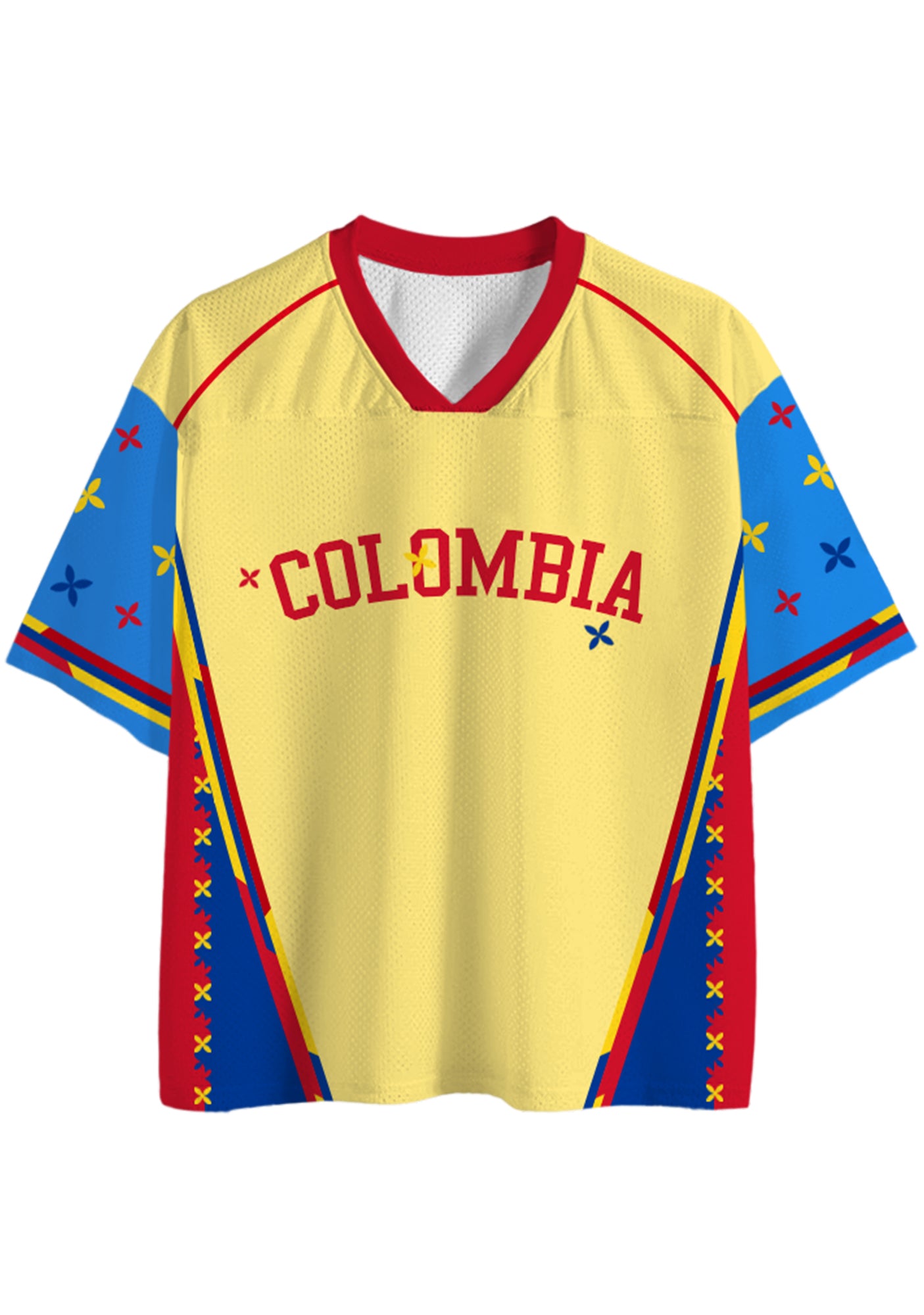 Colombia Floral Print Flag Mesh Jersey Shirts Secondary image