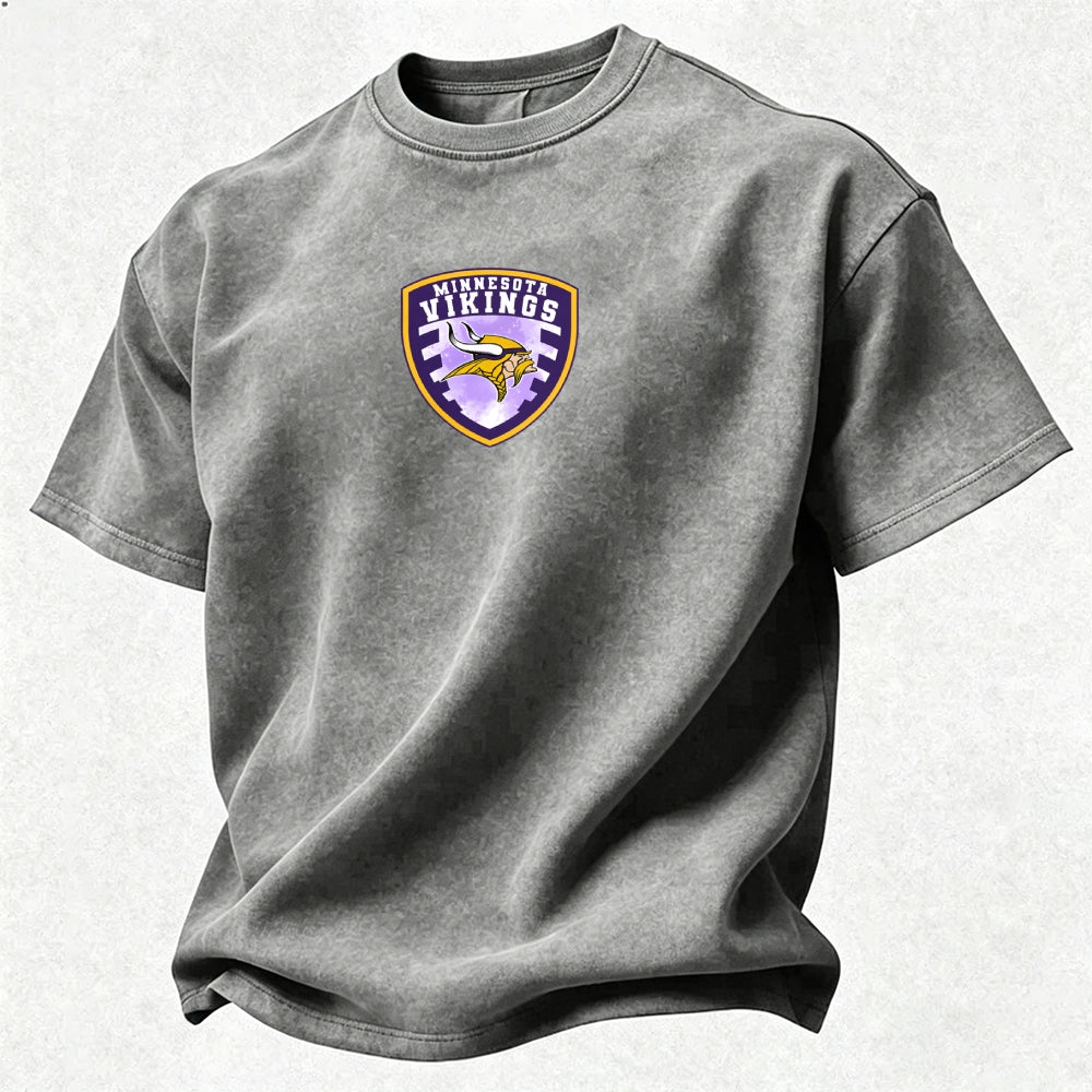 Minnesota Vikings Printed Unisex 100% Pure Cotton 100% pure cotton Washed T-Shirt