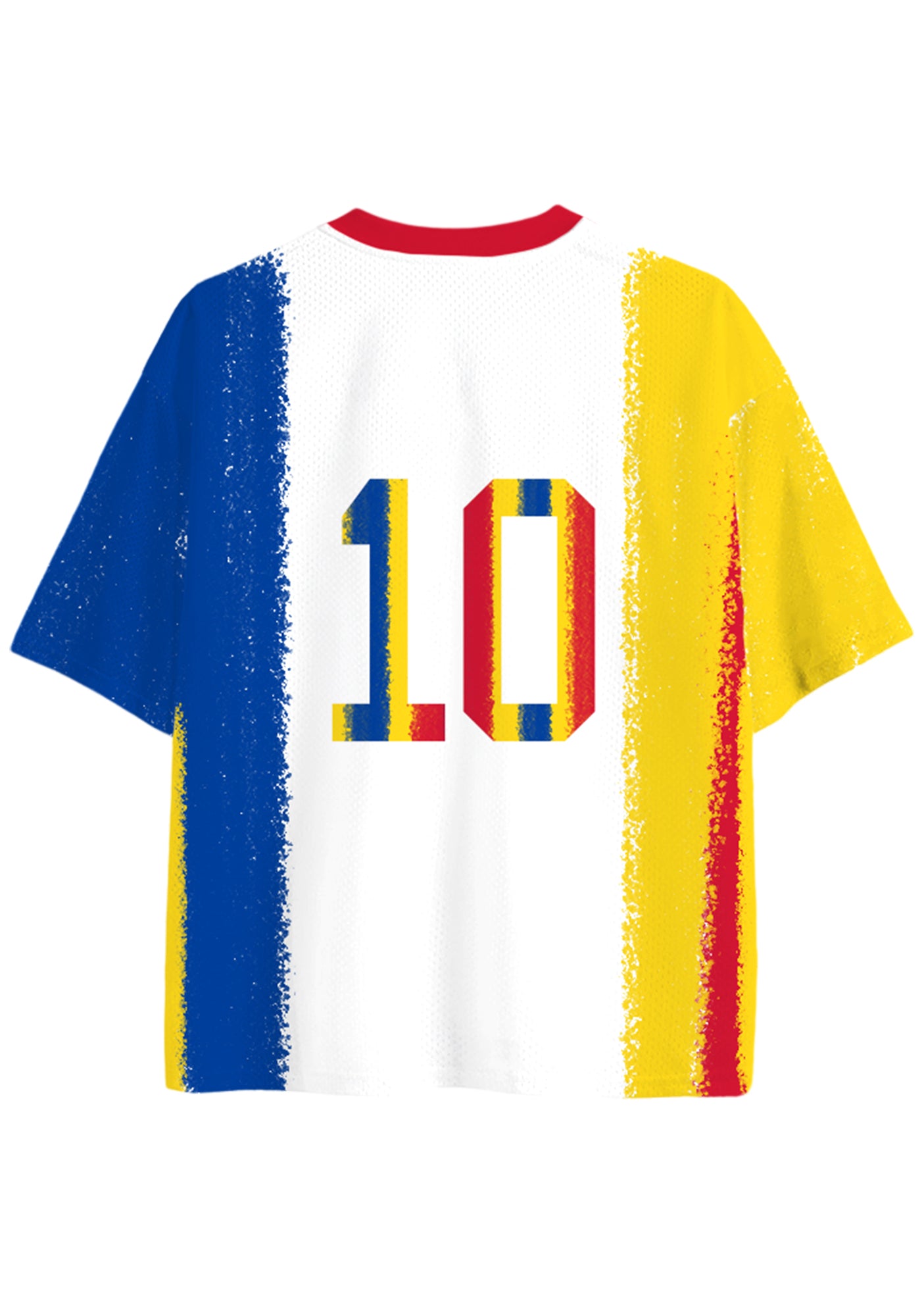 Colombia Flag Color Floral Print Mesh Jersey Shirts