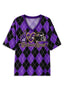 Women's Baltimore Ravens Argyle #1 Fan Heart Helmet V-Neck T-Shirt