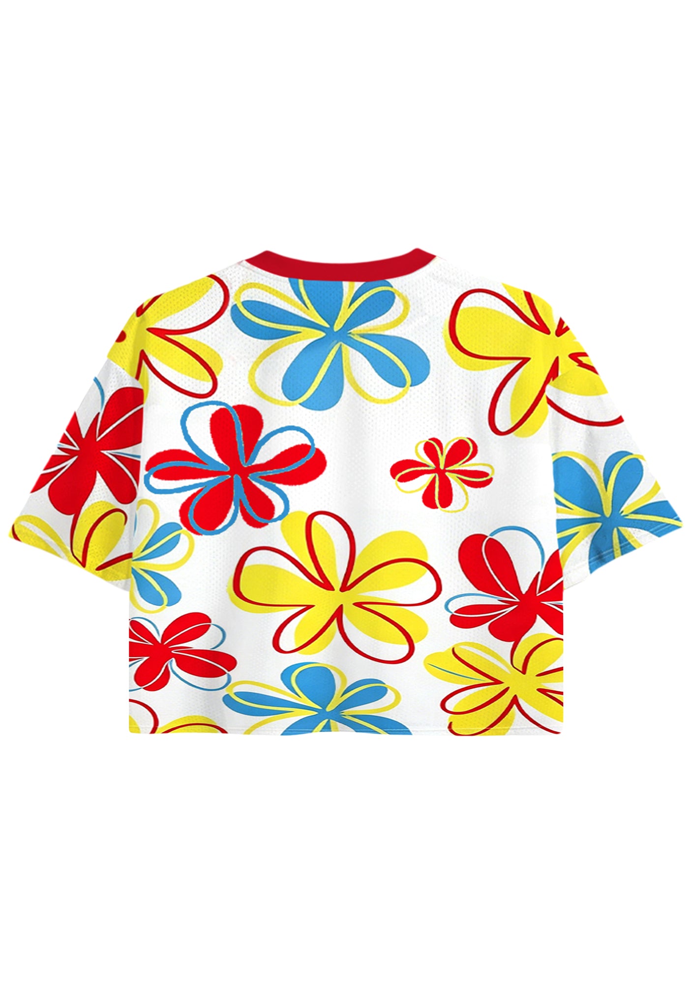 Colombia Full Floral Print Flag Cropped Jersey Shirt