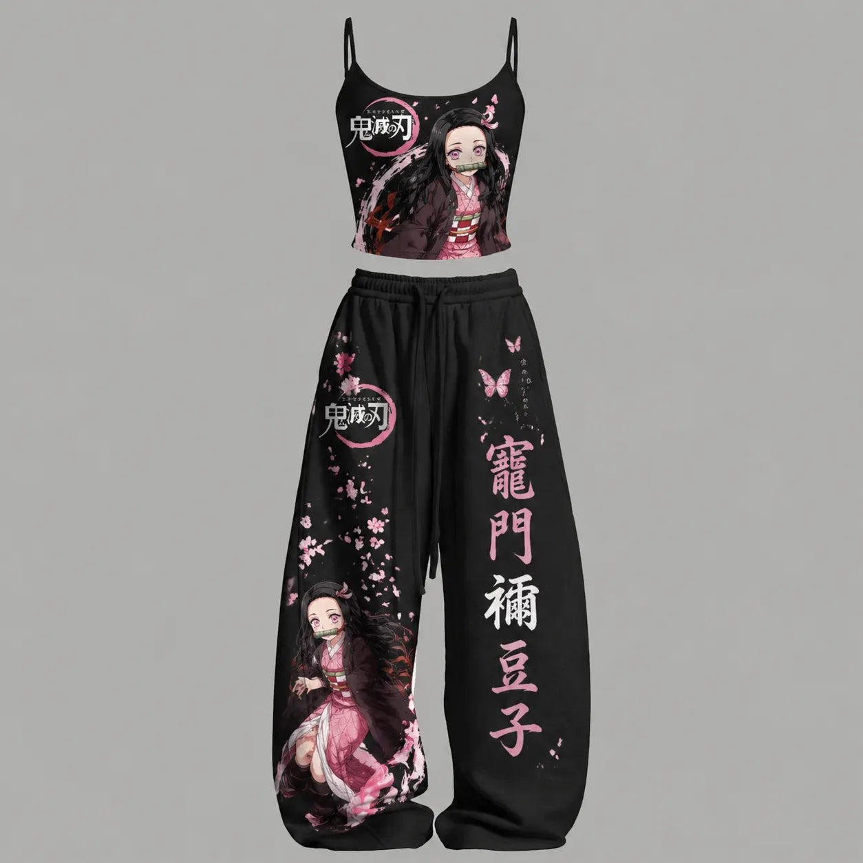 Demon Slayer Top & Elasticated Trousers Two-Piece Set Main image