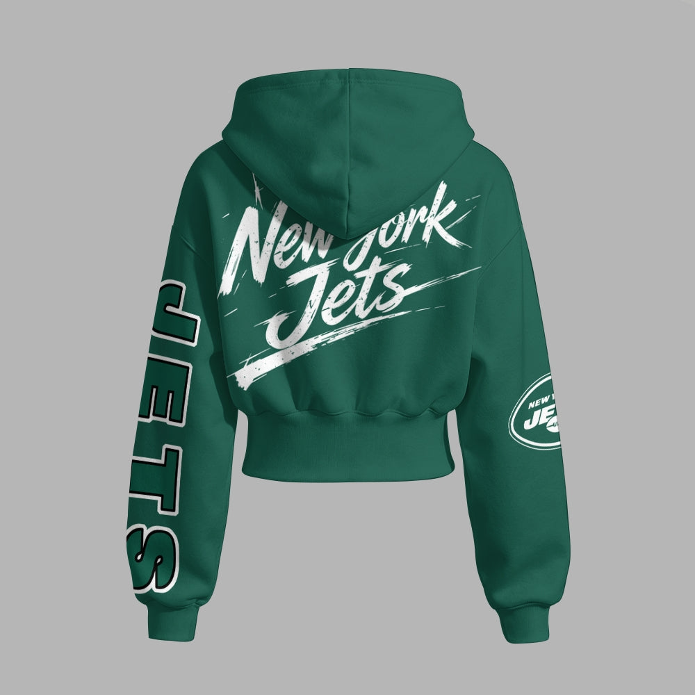 New York Jets Zip-up hooded jacket and elastic-waist pants set | NFL