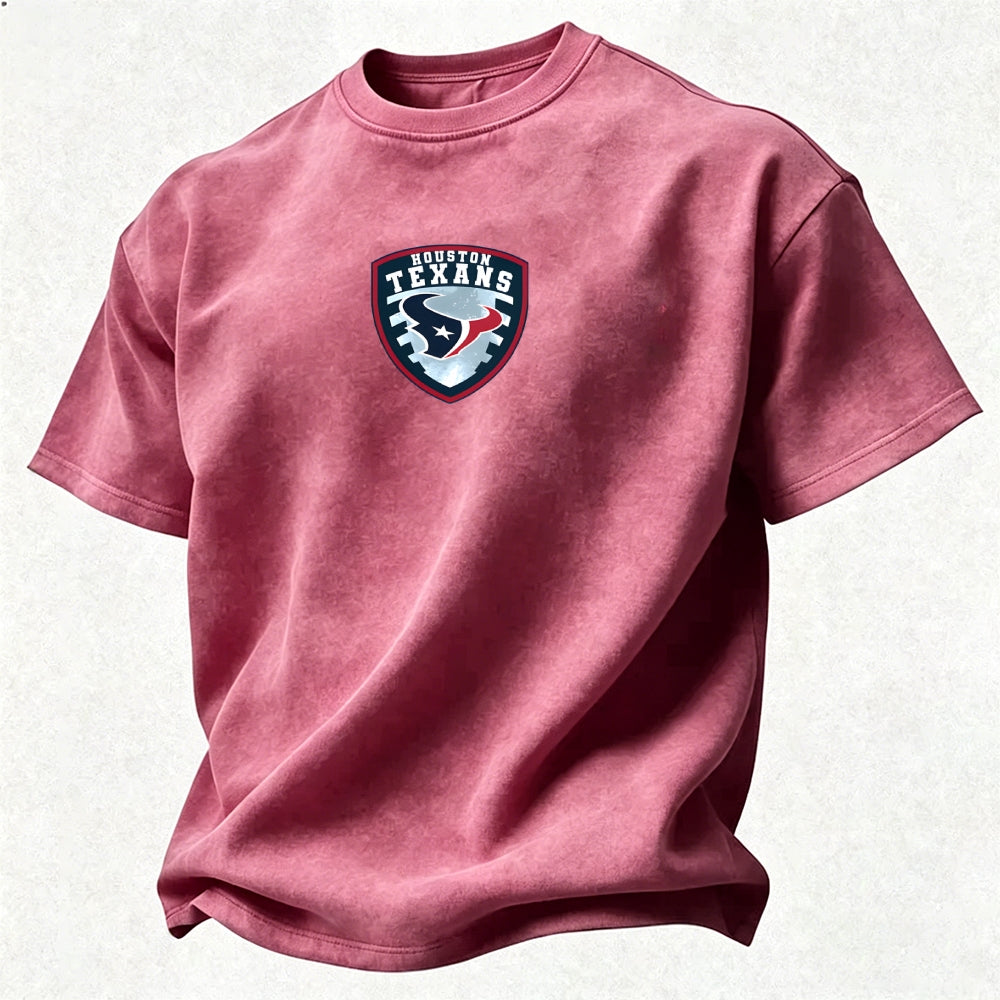 Houston Texans Printed Unisex 100% Pure Cotton Washed T-Shirt