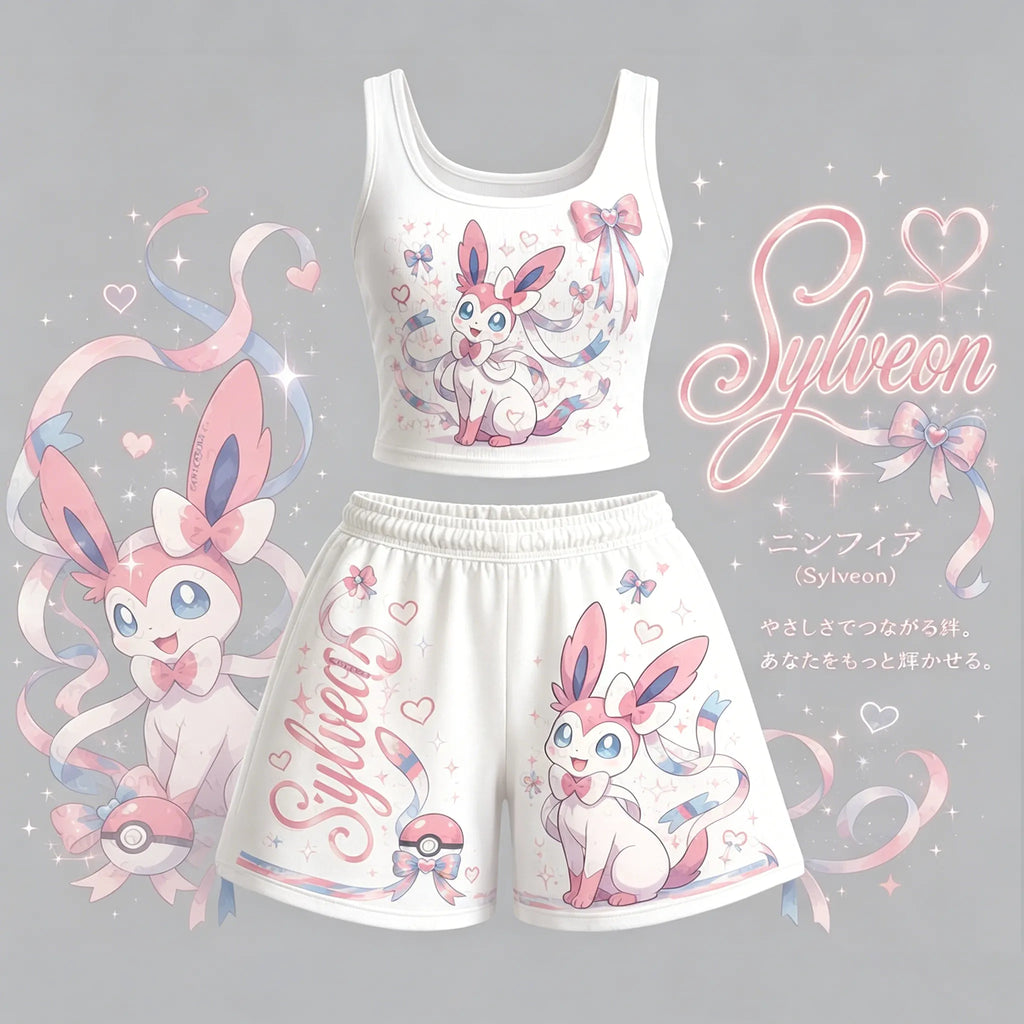 Anime Pokémon Vest and shorts Two-Piece Set