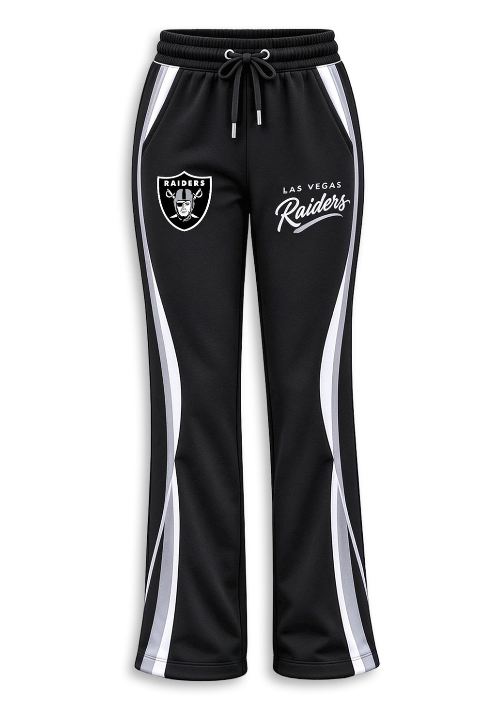 Women's Las Vegas Raiders Crewneck Sweatshirt & Flared Pants 2 Piece Set