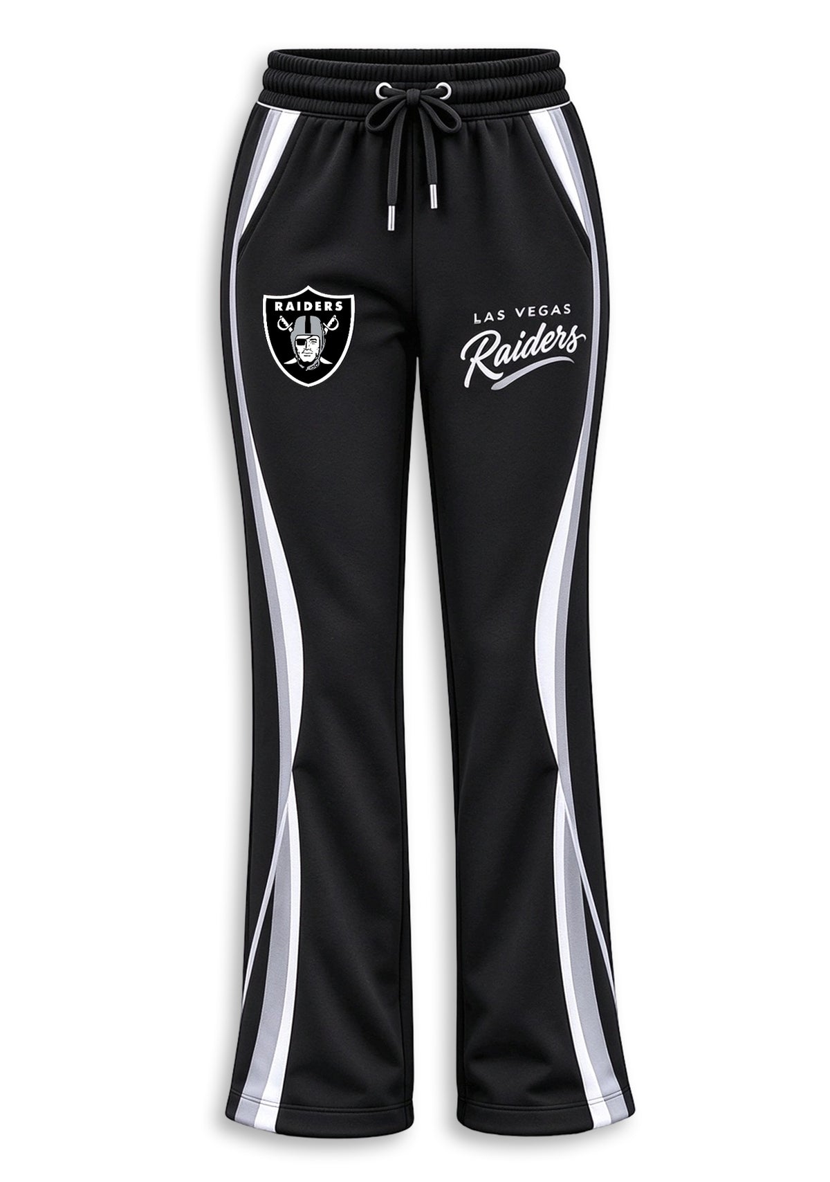 Women's Las Vegas Raiders Crewneck Sweatshirt & Flared Pants 2 Piece Set