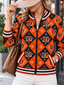 Women's Cincinnati Bengals Argyle Print Zip Up Varsity Jacket