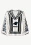 Carolina Panthers Women Floral Printed V-Neck Long Sleeve Shirt