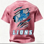 Detroit Lions Printed Unisex 100% Pure Cotton Washed T-Shirt