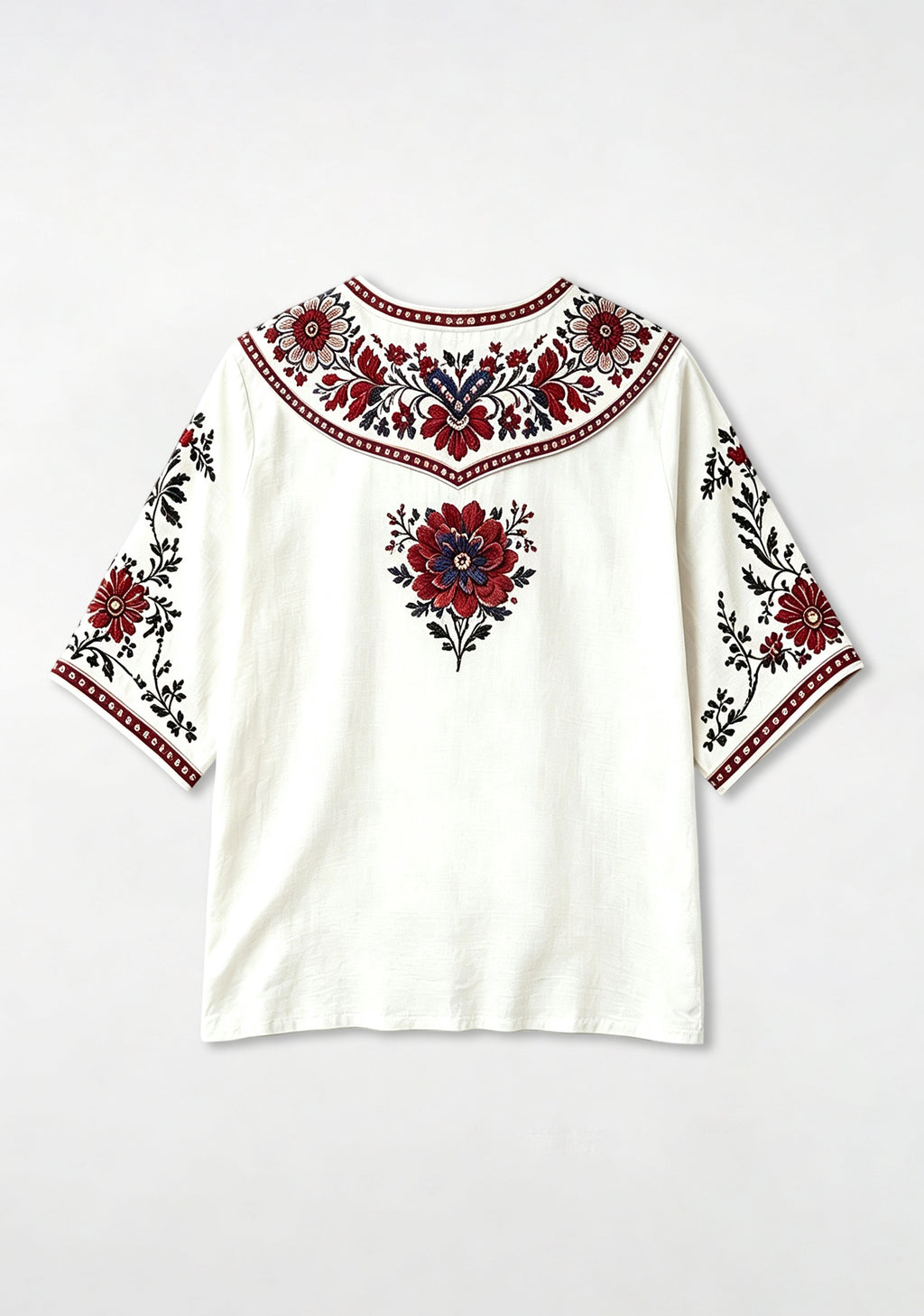 Boho Floral Border Arizona Cardinals V-Neck Blouse
